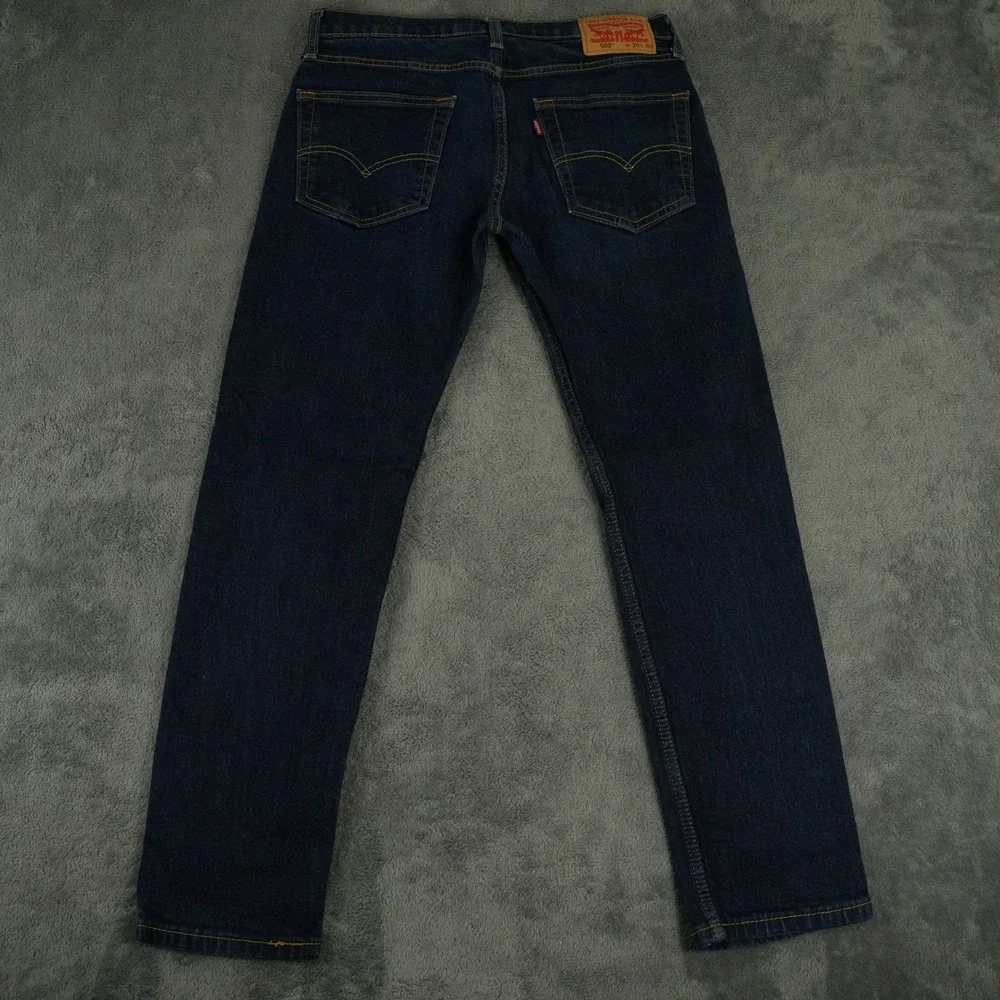 Levi's 502 Taper Jeans Mens Fits 31x28 Dark Blue Regular Taper Stretch Denim